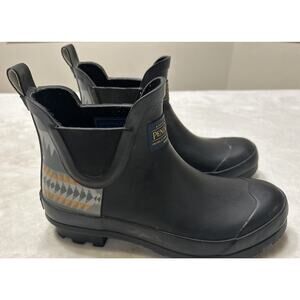 Pendleton Boots Women’s Size 6 Black Chelsea Rubber Rain Boots Waterproof Aztec